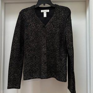 Jones NY black cardigan with gold sparkles